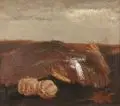 Werner Wittig, Landschaft mit Granatäpfeln, 1985, Öl auf Hartfaser