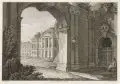 Christian Gottlob Hammer, Vue du palais Japon prise de l'interieur de la Porte blanche, 1808, Kupferstich auf Bütten mit Wasserzeichen