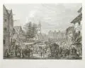 Christian Gottlob Hammer, Jahrmarkt in einem Boehmischen Bergstaedtchen, Um 1833, Kupferstich