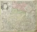 Matthäus Seutter, Nova Mappa Archiducatus Austriae Superioris [...], Um 1740, Kolorierter Kupferstich. "[…] Ditiones in suos Quadrantes divisas conspectui fistens juxtaresentissimas observation adornata Studio et manu Matthaei Seutteri S.