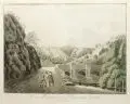 Franz Stadler, Der Eingang in Plauischen-Grunde, Um 1800, Kolorierte Umrißradierung