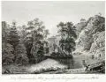Johann Adolph Darnstedt, Ansicht der Brücke nebst der Buschmühle, Kupferstiche auf Bütten. "Ansicht der Brücke nebst der Buschmühle" in der Platte bezeichnet u.re. "J.A.Darnstedt del.et.sc