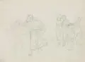 Carl Gottlieb Peschel, (zugeschr.), Wandernde Landleute mit Esel (Szene aus dem Alten Testament). Mitte 19. Jh