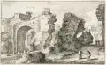 Jan van de Velde, Ruinen der Caracalle-Therme, 1616, Radierung