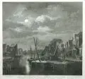 Gotthilf Wilhelm Weise, Hafen bei Mondschein, 1773, Radierung nach einem Gemälde von C.W.E