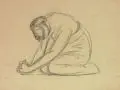 Otto Gussmann, Bittende, Um 1900, Kohlezeichnung