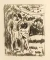 Otto Gussmann, Wanderer im Gebirge, Um 1900, Kohlezeichnung