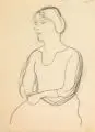 Otto Gussmann, Damenportrait. 1. Viertel 20. Jh, Kohlezeichnung