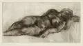 Fred Walther, Liegender Akt, 1972, Radierungen