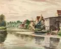 Rudolf Peschke, Spreelandschaft (?), 1943, Aquarell auf festem Papier