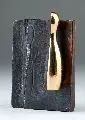 Dietrich Nitzsche, Annäherung, 1988, Bronze, gegossen, schwarzbraun patiniert, partiell poliert