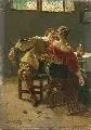 Heinrich Breling, Das Muschelessen, 1900, Öl auf Holz