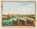 Pieter (Petrus) Schenk, Dresda. Electoralis saxoniae urbs ad fluvium Albim [...], Um 1700, Altkolorierter Kupferstich
