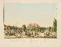 Carl August Richter, Neustadt vom schwarzen Thor., Um 1820, Radierung, koloriert