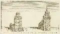 Friedrich Gottlob Schlitterlau, Prospect der ehemaligen Creuz Kirch zu Dresden welche in dem Preuss. Bombardement vom 13ten bis den 30ten July. 1760, mit ruinizet worden., Um 1760, Kupferstich aus "Prospecte Der Churfürstl: Saechsl: Residenz Stadt Dresden