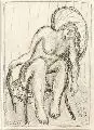 Peter Graf, Sitzender weiblicher Akt (die Frau des Künstlers), 1988, Graphitzeichnungen