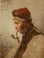 Fritz Beinke, Georg Lempel. Gänsehirt in Eibach., Öl auf Leinwand