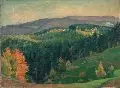 Ernst Wilhelm Eitner, Herbstabend in Hain, Öl auf Leinwand