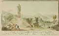 Luigi Rados, Veduta del colosso dies. borromeo sul monte d´arona, Um 1800, Radierung, koloriert