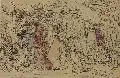 August Leopold Venus, Leopold Venus, Lautenspieler in einem Renaissancepark, Um 1860, Aquarellierte Federzeichnung über Blei, partiell mit Farbstift übergangen