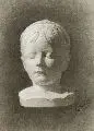 Theodor Kandale, Studie eines Kinderkopfes, 1893, Kohlezeichnung, weiß gehöht auf Bütten mit Wasserzeichen