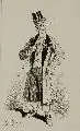 Johann Bernhard Schmelzer, Das Gigerl, Federzeichnungen auf leicht gebräunten Papier. "Das Gigerl" u.li. in Tusche signiert und bezeichnet "J B Schmelzer Dresden." und betitelt in Blei o
