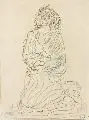 Peter Graf, Die Frierende, 1989, Bleistiftzeichnung
