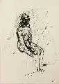 A. R. Penck, Sitzende Frau. Ohne Jahr, Federzeichnung in Tusche