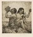 Hans Thoma, Tritonenpaar III, Um 1920, Radierung