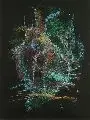 Ursula Schmidt, Perlentanz, 1995, Farbige Pastellkreide auf schwarzem Bütten