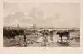 Ludwig Friedrich, Bei Dortrecht, Radierung nach einem Gemälde von H