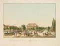 Carl August Richter, Neustadt vom schwarzen Thor., Um 1820, Radierung, koloriert
