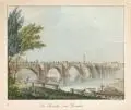 C. Studer, Die Brücke von Dresden., Um 1850, Lithographie, koloriert