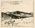 Philipp Franck, Reiter am Kornfeld, Radierung