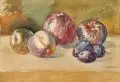 A. Schorisch, Stilleben mit Pfirsich, 1904, Aquarell