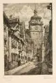 Paul Sollmann, Rothenburg o.Tauber - Weißer-Turm, Radierung