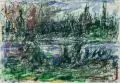 Hans-Joachim Hennig, Blick zum ehemaligen Schlachthof, 2003, Aquarell und Fineliner
