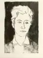 Erhard Hippold, Portrait einer jungen Frau. Mitte 20. Jh, Lithographie auf Bütten