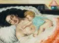 Ivan G. Olinsky, Mutter mit Kind. Wohl 1920er Jahre, Pastell