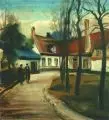 Richard Pusch, Häuser in Holland, 1953, Aquarell