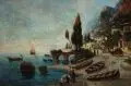 Richard Lanzendorf, Mediterrane Küstenlandschaft. Anfang 20. Jh, Öl auf Leinwand