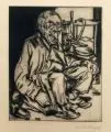Peter August Böckstiegel, Der Greis, 1924, Kaltnadelradierung mit leichtem Plattenton