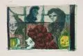 Claus Weidensdorfer, In der Straßenbahn, 1976, Farblithographie