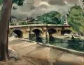 Karl Kröner, Paris, 1929, Aquarell