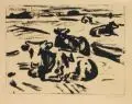 Fritz Winkler, Kühe auf der Weide, Wohl 1931, Pinsellithographie