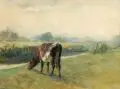 Werner Zehme, Kuh auf der Weide, Um 1900, Aquarell und farbige Pastellkreide