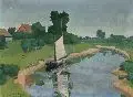 Siegfried Donndorf, Flußlandschaft, 1931, Öl auf Leinwand