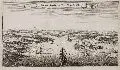Erick Fönson, Strahlsund und Rügen - Prospect deß paßes und newfehr schantz, Um 1650, Kupferstich