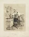 François Grenier de Saint-Martin, Etudes varieés, 1844, Lithographie auf China, auf Bütten aufgewalzt, sparsam koloriert