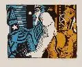 Wasja Götze, Martialische Naturen, 1984, Farbholzschnitt